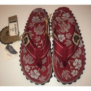 Gumbies Islander Canvas Unisex Beach Sandals Flip Flops  M:8 W:9 NWT